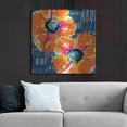 thumbnail image 6 of Luxe Metal Art 'Orange Poppies on Blue' by Linda Woods, Metal Wall Art, 36"x36", 6 of 9