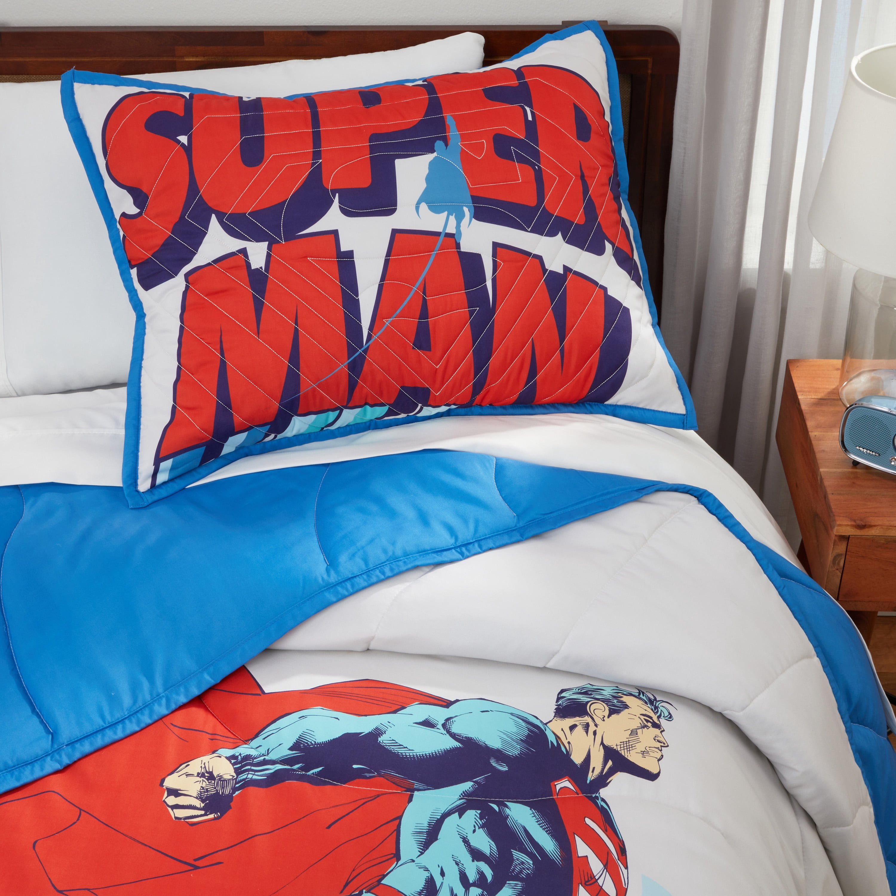 Superman Comic Style 3 Piece Quilt and Sham set, Queen