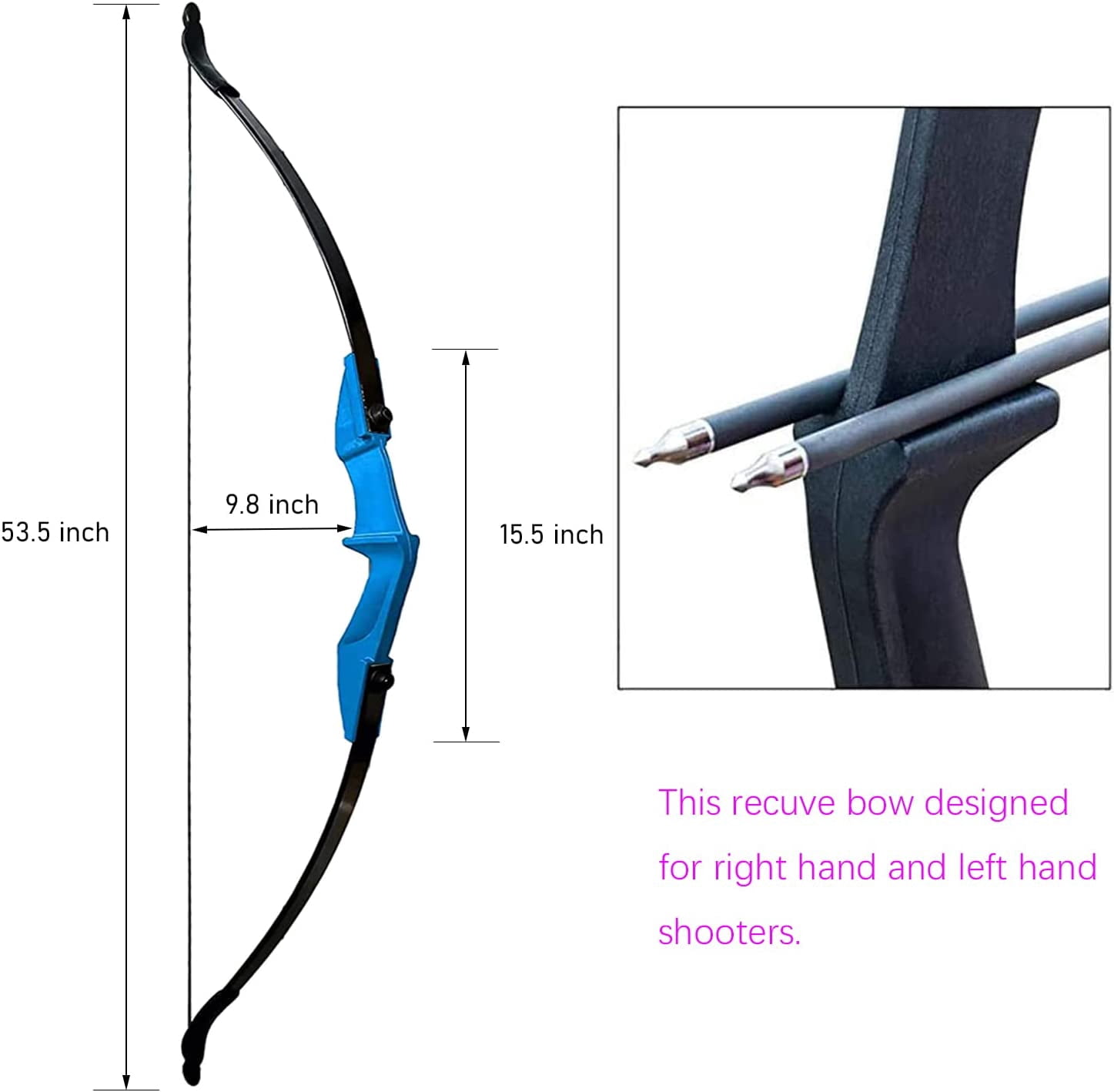 AME Archery Takedown Recurve Bow and Arrow Set Left/Rght Hand Longbow Kit Beginner Outdoor Hunting Shooting Practice 20lb 30lb 40lb