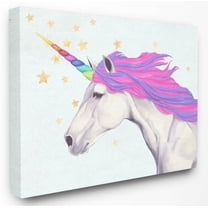 The Kids Room by Stupell Gold Star Rainbow Unicorn Painting Canvas Wall Art by Ziwei Li