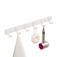 thumbnail image 2 of Multi-purpose punch-free ash hook wall clothes hook clothes wall sticky hook 6 of the hooks White, 2 of 5