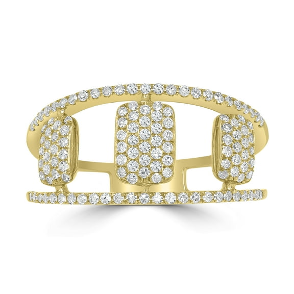 Gemistry 14K Yellow Gold 0.48 Ct Round Diamond Split Shank Ring(GH Color, SI1 Clarity)