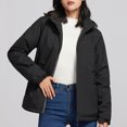 thumbnail image 2 of Caywon Women's Solid Color Zippered Pockets Windbreaker Jacket Long-Sleeve Casual Coat Jacket Stylish for Daily Outings and Light Outdoor Activities, 2 of 3