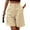 Khaki, variant on Bermuda Shorts for Women Summer Dressy Casual Elastic High Waisted Wide Leg Knee Length Shorts with Pockets