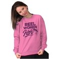 thumbnail image 5 of Reel Women Fish Cute Girly Fishing Women Crewneck Sweatshirt Brisco Brands 2X, 5 of 6