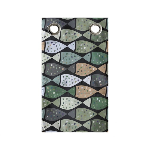Underwater Hanging Pocket Organizer, Digitally Generated Fish with Colorful Splatters Sea Element, Printed Polyester Storage Bag with Pockets, 9" x 27", Charcoal Grey Multicolor