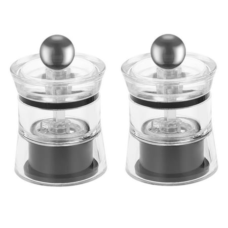 2pcs Acrylic & Stainless Steel Mini Manual Pepper Grinder Set Muller Mill Kitchen Seasoning Grinding