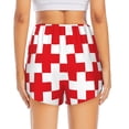 thumbnail image 4 of Uemuo Red Cross 1 Pattern Women's Athletic Shorts High Waisted Running Shorts with Liner Pockets Gym Elastic Workout Shorts-Medium, 4 of 9