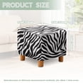 thumbnail image 3 of SCRAWLGOD Zebra Print Black White Footstool Slipcover, Anti Dust Foot Rest Cushion Non Slip Square Slipcover for Ottoman with Elastic Buttom for Living Room, 3 of 7