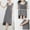 Gray, variant on SGFCWSX Women Maternity Dress, Casual Comfy Homewear Solid Color Loose Fit Breathable Comfort Pregnancy Skirt Gray XXXL