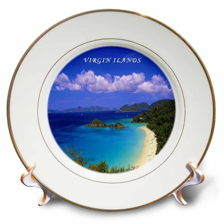 3dRose, Trunk Bay Virgin Islands, 8 inch Porcelain Plate
