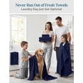 thumbnail image 3 of Casa Platino 12 Piece 100% Cotton Towel Set - Bath Towels, Hand Towels & Washcloths - Soft & Durable for Everyday Use - Navy, 3 of 8