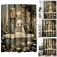 thumbnail image 2 of Coziro Vintage Bathtub Ghost Halloween Shower Curtain 72x72 Dark Floral Waterproof Polyester Bathroom Decor Panel with Real Scene Display, Machine Washable, 2 of 8
