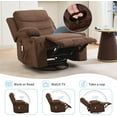 thumbnail image 4 of IdealHouse Recliner Chair with Massage and Heat, 360° Swivel Oversized Recliner Single Sofa Seat, Adult Rocking Chair Reclining Sofa with Cup Holder and Pockets for Living Room, 4 of 7