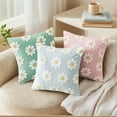 thumbnail image 5 of Unique Bargains Velvet Daisy Embroidery Pillow Covers Set of 2 Pink 18" x 18", 5 of 7