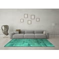 thumbnail image 3 of Ahgly Company Indoor Rectangle Abstract Turquoise Blue Modern Area Rugs, 6' x 9', 3 of 4