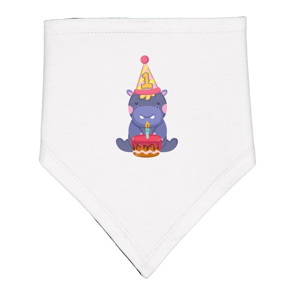 Inktastic Hippo 1st Birthday Baby Bandana Bib