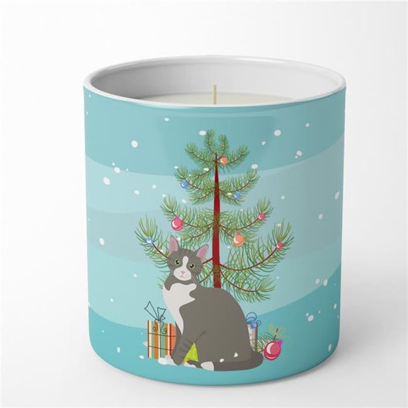 Brazilian Shorthair Cat Merry Christmas 10 oz Decorative Soy Candle 3.25 in x 3.75 in