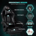 thumbnail image 4 of JONPONY Big and Tall Gaming Chair with Bluetooth Speakers Gamer Chair with Footrest Game Chair with Lumbar Support and 360-Swivel Seat and Headrest for Adults, Black, 4 of 10