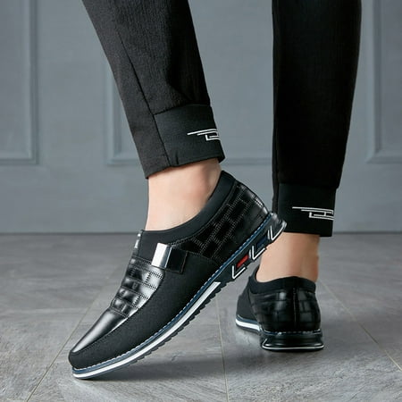 

Men Casual PU Leather Shoes Loafers Breathable Non Slip Rubber Sole Walking Shoes Slip-on