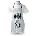 thumbnail image 4 of Lettering Apron, Wild and Free Typography with a Greyscale Theme and Polka Dots, Unisex Kitchen Bib with Adjustable Neck for Cooking Gardening, Adult Size, Pale Taupe Charcoal Grey, by Ambesonne, 4 of 4