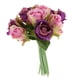 thumbnail image 2 of 25cm-10 pulgadas de largo flores de seda artificial ramo de rosas cabeza de flor florero de fiesta de boda decoración hogar Diy manualidades Púrpura Baoblaze Flor de seda artificial de la boda, 2 of 8