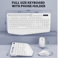 thumbnail image 3 of Wireless Keyboard and Mouse Combo, Full-Size Ergonomic Set with Wrist Rest & Phone Holder, 2.4G Wireless Plug & Play for PC, Laptop, Home & Office Use White, 3 of 9