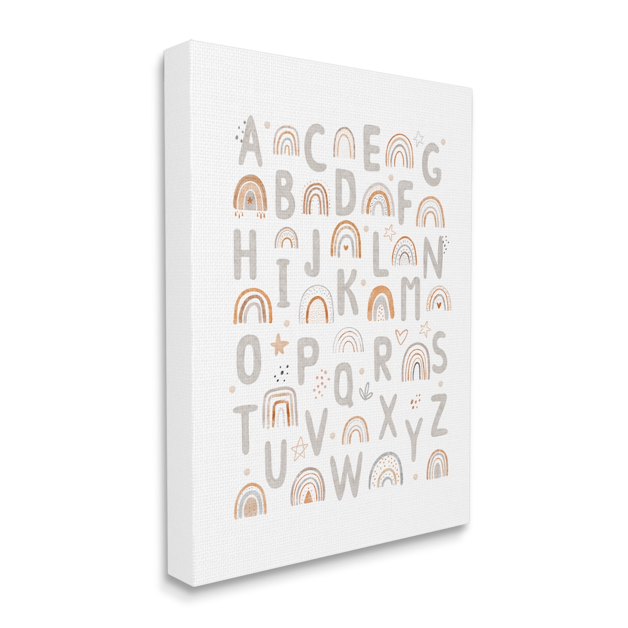 Stupell Industries Pastel Rainbow Alphabet Abstract Painting Gallery Wrapped Canvas Print Wall Art, 36 x 48