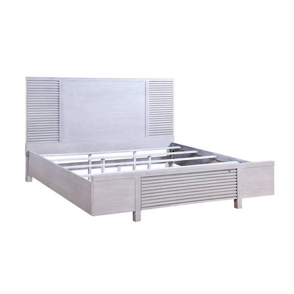 Aromas California King Bed with Storage in White Oak