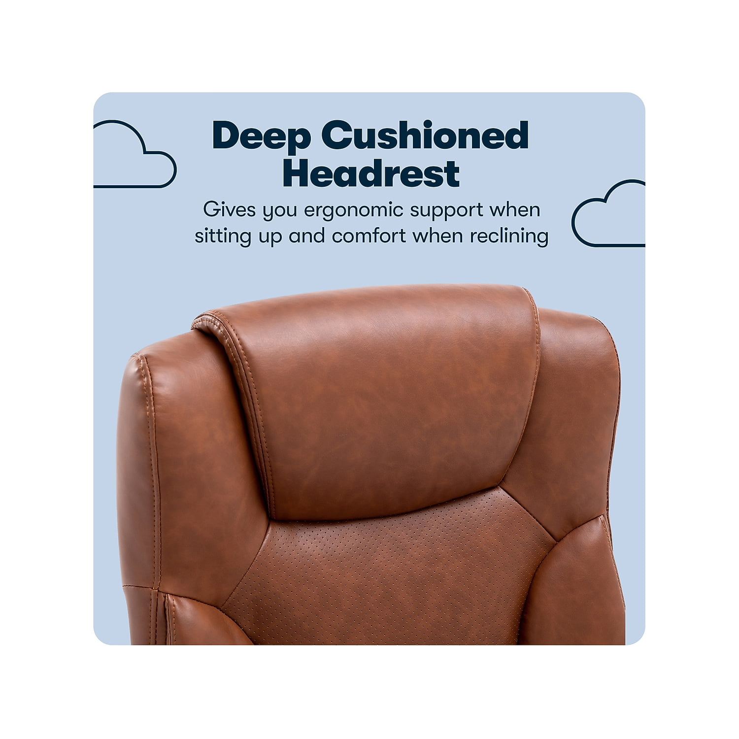 Serta Connor Executive Office Chair Cognac Bonded Leather