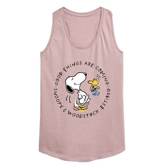 Peanuts - Good Things Are Coming Circle - Women's Racerback Tank Top