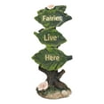 thumbnail image 2 of Fairy Garden Miniature Fairies Live Here Flowering Tree Leaves Sign Sculpture, 2 of 9