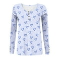 thumbnail image 3 of Diufon Womens Plus Size Tunics Trendy Printed Blouses Button Scoop Neck Long Sleeve Tops, 3 of 4