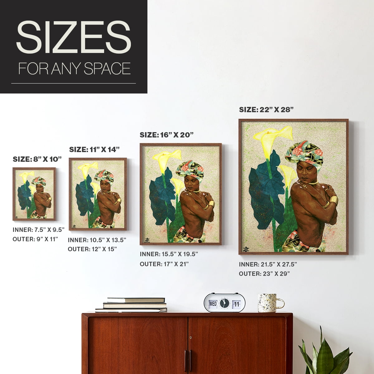 Woman Strong II Framed Print - Solid Wood in Single Picture Frame Solid Wood 2 Framed Print