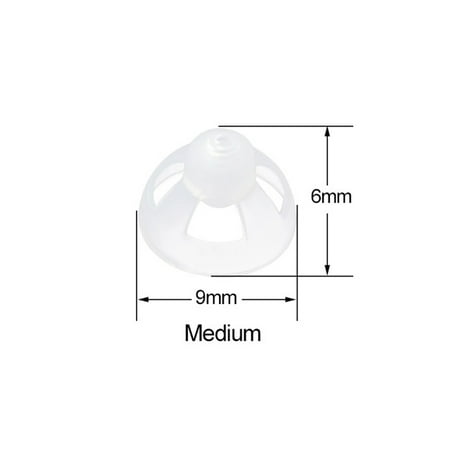 tooloflife 10Pcs Silicone Open Domes Sound for Earphone In-Ear Rubber Head Transparent Size M