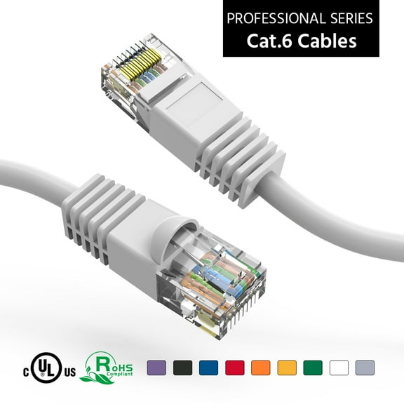 ACCL 1Ft Cat6 UTP Ethernet Network Booted Cable White, 1 Pack