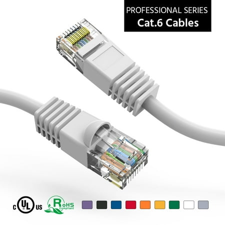 

ACCL 6Ft Cat6 UTP Ethernet Network Booted Cable White 3 Pack