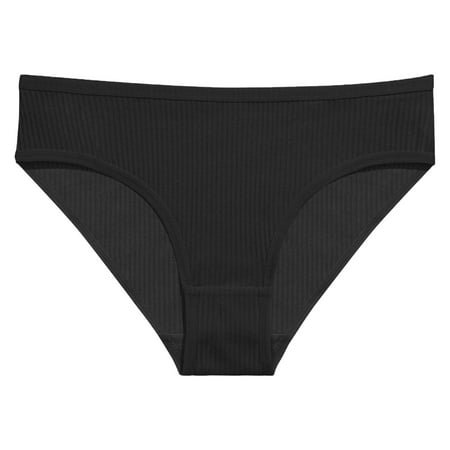 YHGFVOKJ Womens Underwear Solid Pure Cotton Classic Breathable Fashion Brief Plus Size Lifting Sexy Panties Thongs Sheer Panties Black M