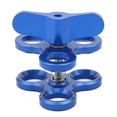 thumbnail image 1 of 2X Ball Clamp 3 Holes Diving Lights Arm Ball Butterfly Clip Mount Bracket for Action Camera Flashlight Tripod,Blue, 1 of 5