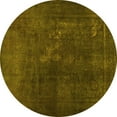 thumbnail image 1 of Ahgly Company Indoor Round Abstract Yellow Contemporary Area Rugs, 5' Round, 1 of 4