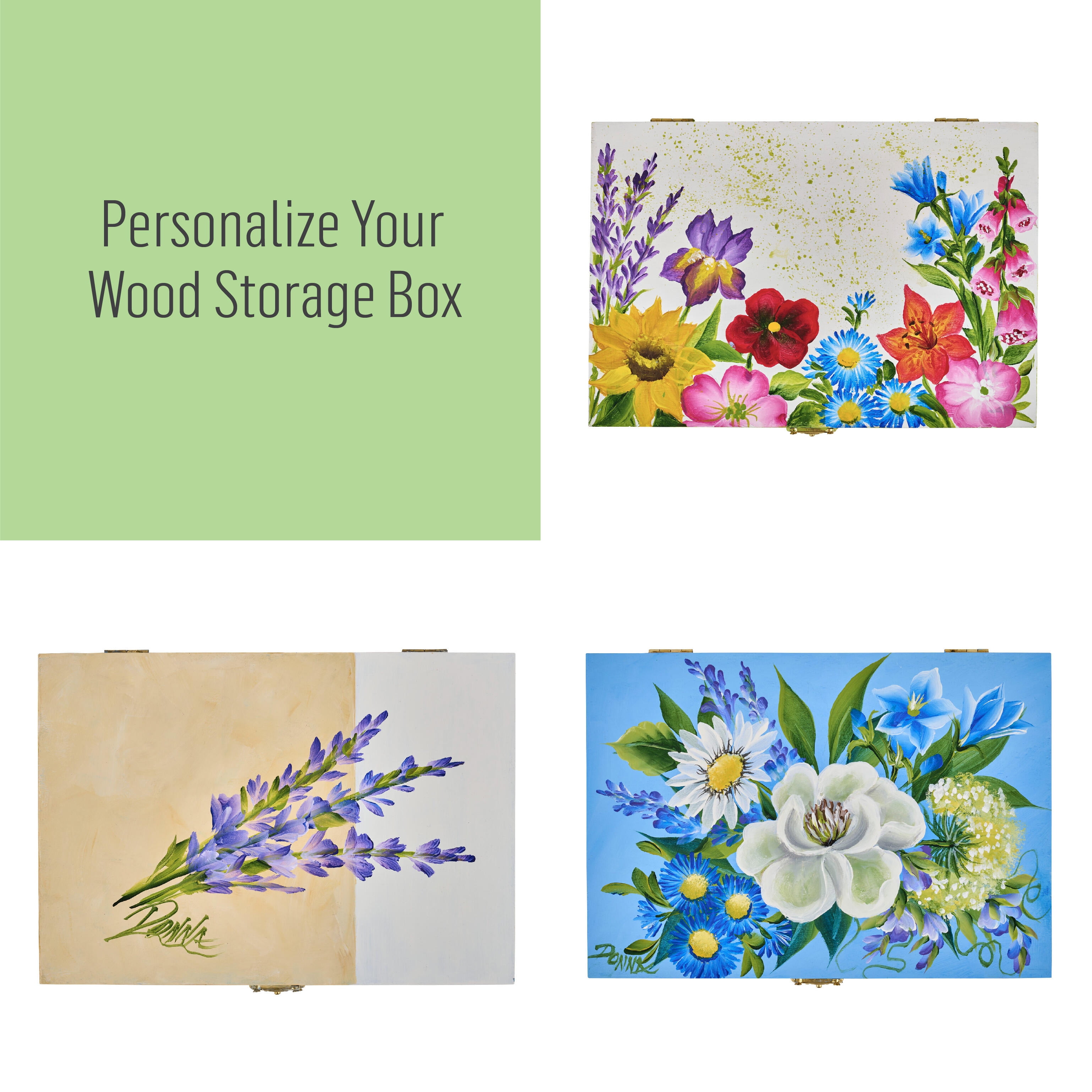 FolkArt One Stroke A-Z Floral Paint Kit, with Acrylic Paint, Brushes, Teaching Guides and a Storage Box