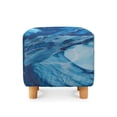 thumbnail image 2 of SCRAWLGOD Marble Print Dark Blue Ottoman Cover, Square Ottoman Cover Footrest Sofa Slipcovers Stool Covers Soft Footstool Covers Slipcovers Stretch Furniture Protector with Anti-Slip Band, 2 of 7