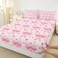 thumbnail image 3 of Feelyou Dreamy Bow-tie Kids Bed Sheets, Kawaii Pink Love Heart King Sheets, Fairy Tale Princess Sheet Set, Luxury Bedroom Decor, 4 Pieces, 3 of 7