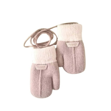 

JDEFEG Mitten Strings for Kids Mittens for Baby Snow Glove for Kids Girls Boys Winter Snow Ski Gloves Kintted Warm and Soft Glove Kids Warm Gloves Wool() Blue S