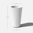thumbnail image 4 of Veradek Demi Series 26" Tall Plastic-Stone Planter - White 2 Pack, 4 of 11