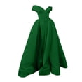 thumbnail image 1 of Off Shoulder Long Slit Prom Dresses A-Line Satin Formal Evening Party Gowns with Pockets, 1 of 4