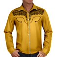 thumbnail image 2 of XDZJLR Men's Shirts Button Down Casual Fashion Western Style Print Loose Long Sleeved T Shirts for Men, 2 of 5
