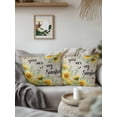 thumbnail image 2 of Outdoor Pillows Waterproof, Summer Sunflower Throw Pillows with Inserts Included, Vintage Floral Botanical Bee Country Indoor Outdoor Decorative Lumbar Pillow for Bed/Couch/Patio 16"x16", 1Pcs, 2 of 8