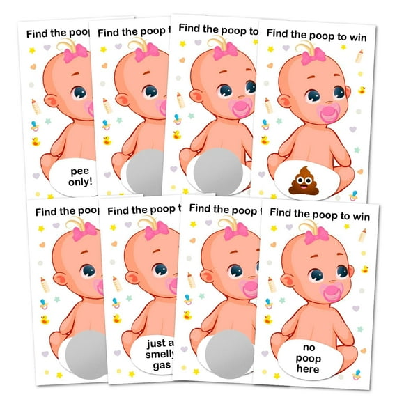 Juego para baby shower para niña RokAPary con tarjetas rasca y gana, 40 tarjetas