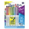 Flair Felt Tip Porous Point Pen Stick, Bold 1.2 mm, Assorted Ink Colors, White Pearl Barrel, 16/Pack